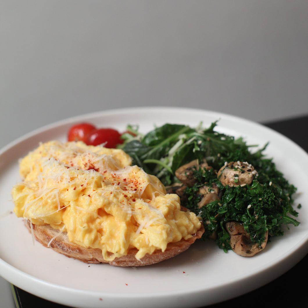 [EC] Mushroom And Kale With Scrambled Eggs