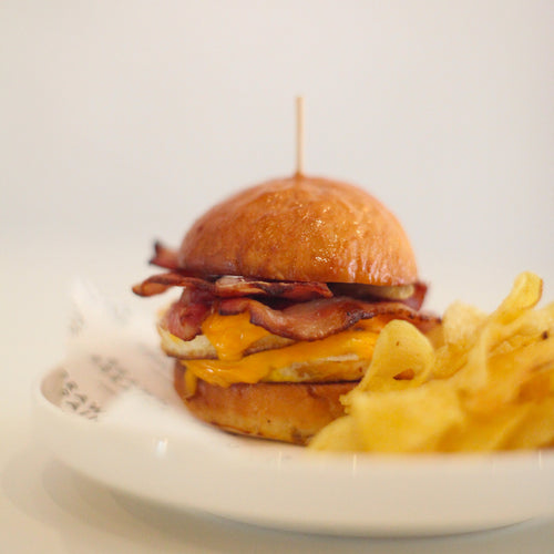brawn & brains coffee, eggs and bacon cheeseburger, east coast menu, mains