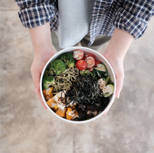 Load image into Gallery viewer, [EC] Cha Soba Bowl with Roasted Broccoli, Pumpkin, Mushrooms with Japanese Style Silken Tofu / Teriyaki Chicken (WEEKDAYS ONLY)
