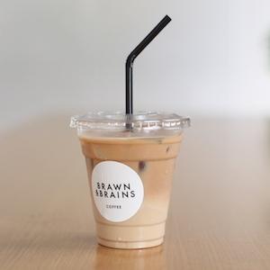 brawn & brains coffee, iced white, double ristretto coffee